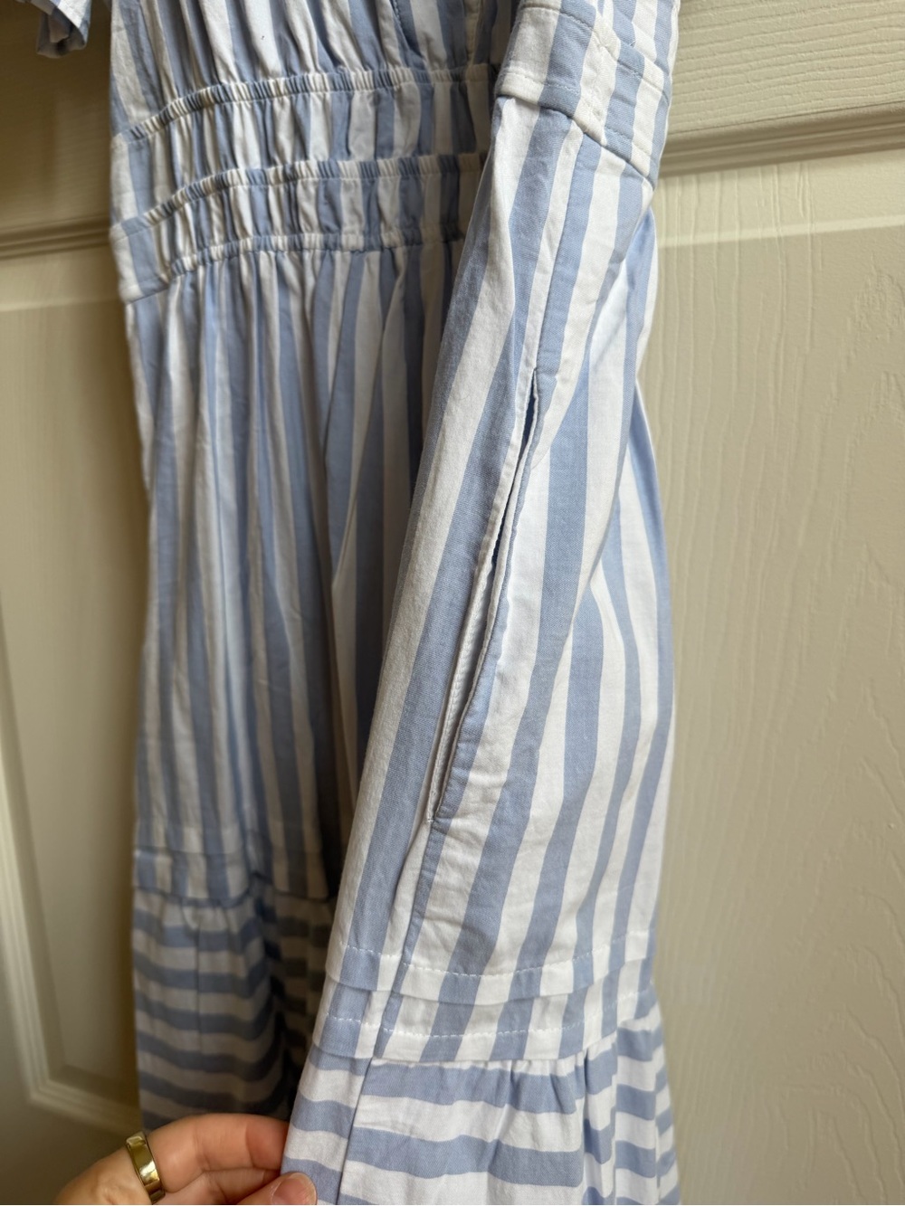NWOT Anthropologie Somerset Blue Striped Women's Maxi Dress rare pattern - Picture 4 of 6